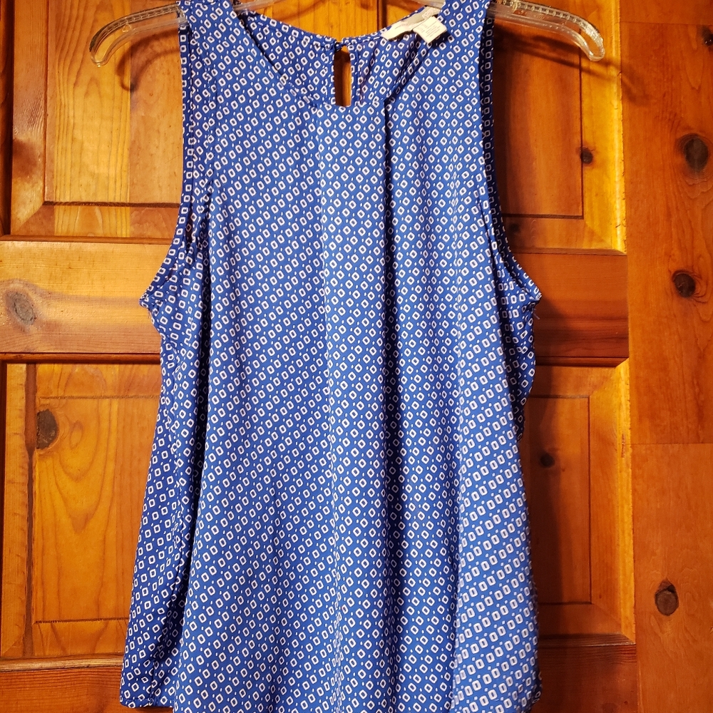 💜3/$10💜"Forever 21" Royal blue and white fun Tank top